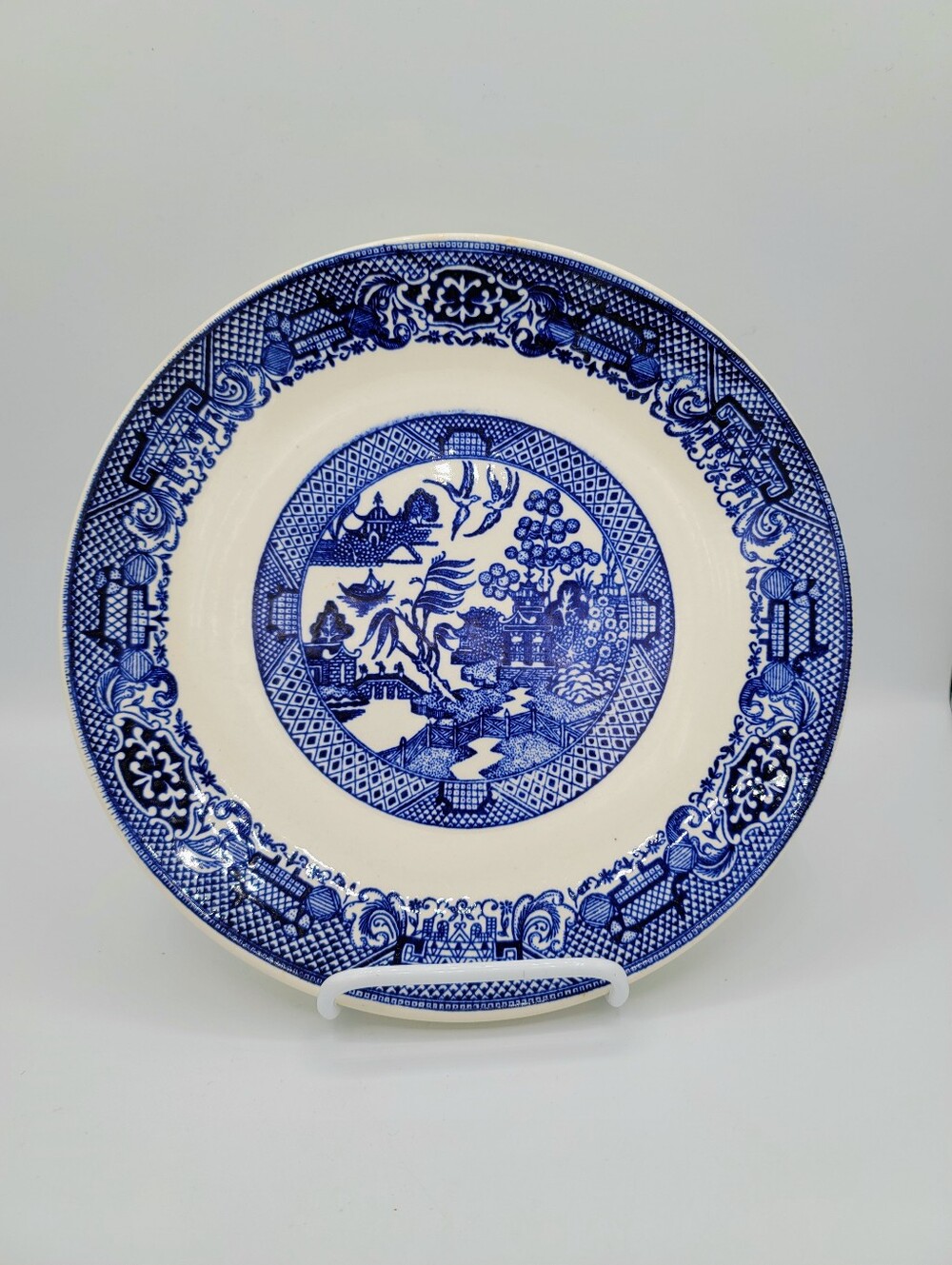 Blue Willow Dinner Plate 10 Inch Blue White Transferware Willow Ware China Vtg
